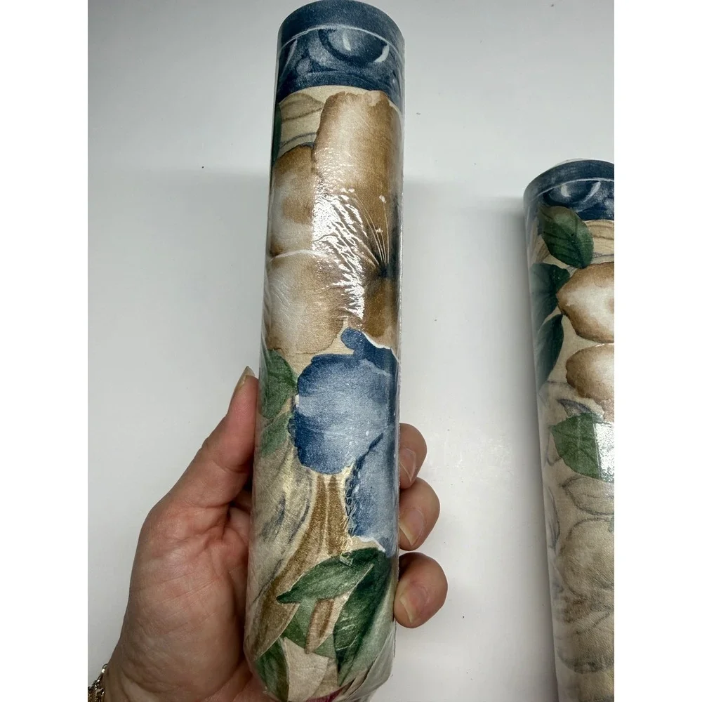 Norwall Floral Wallpaper Border Blue Burgundy Gold 2 Rolls HB75712DC Lot 5A